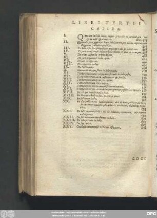 Libri Tertii Capita.