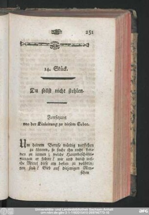 Du sollst nicht stehlen. Fortsetzung von der Einleitung zu diesem Gebot.