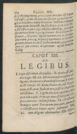 Caput XIII. De Legibus