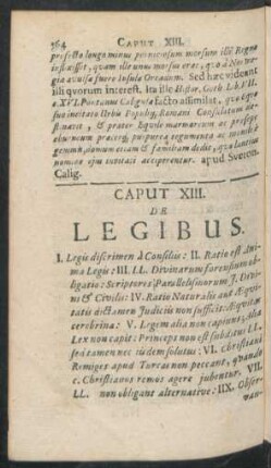 Caput XIII. De Legibus