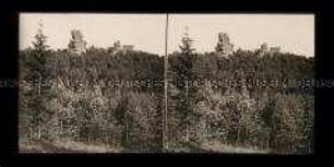 Felsformation und Berghof, Zittauer Gebirge
