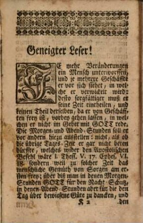Herrn Benjamin Schmolckens, Past. Prim. und Inspect. der Evangelischen Kirchen und Schulen vor Schweidnitz, Gott-geheiligte Morgen- und Abend-Andachten : Samt dessen Lebens-Beschreibung, Zweyter Theil