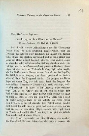 Nachtrag zu den Clermonter Runen : (Sitzungsberichte 1871, S. 665 ff)