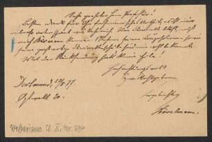 Brief an Friedrich Wilhelm Jähns : 22.08.1877