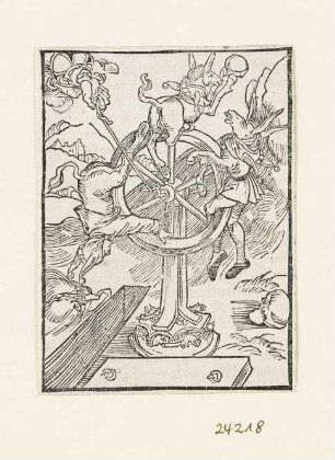 Von gluckes fall, aus: Sebastian Brant, "Stultifera Navis", Basel 1498, S. LXVII recto