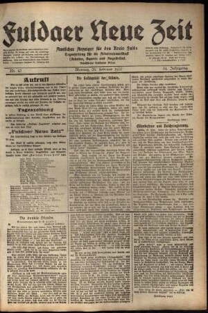 Ausgabe vom Montag, den 20. Februar 1922.