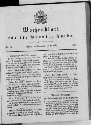 Nr. 11, Ausgabe vom 13. März 1847