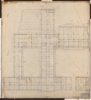 Reichsluftfahrtministerium, Berlin: Teilgrundriss L4/L5/Q4/Q5/V4/V5 1:100 (Sockelgeschoss)