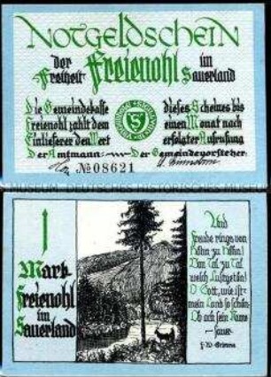 Freienohl im Sauerland 1 Mark, Notgeldserie
