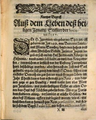 Summarischer Inhalt der Comoedien und Triumph von dem Heyligen Ignatio de Loyola und Franciscus Xaverius
