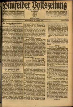 Ausgabe vom Donnerstag, den 23. Dezember 1920.