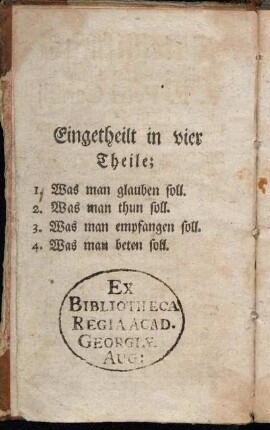 Eingetheilt in vier Theile;[...]
