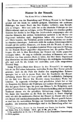 Homer in der Neuzeit