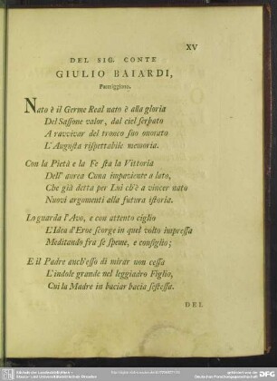Del Sig. Conte Giulio Baiardi, Parmiggiano