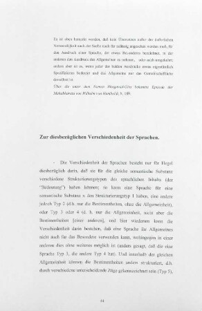 44-45, Zur diesbezüglichen Verschiedenheit der Sprachen.