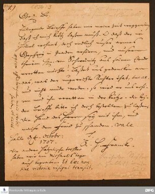 Brief von August Hermann Francke an [Unbekannt].