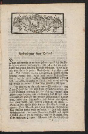 Hochgelehrter Herr Doktor!