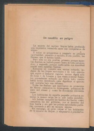 Un caudillo en peligro