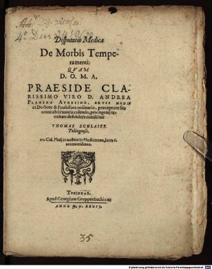 Disp. med. de morbis temperamenti
