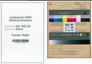Entnazifizierung Walter Francke, geb. 01.08.1908 (Chorsaenger)