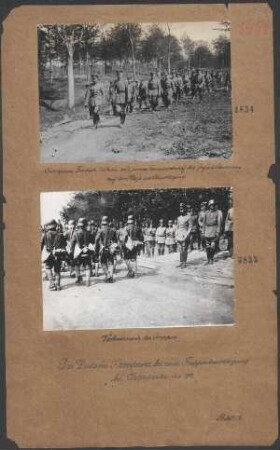 Kronprinz Friedrich Wilhelm mit seinem Generalstabschef Obst. Graf v. d. Schulenburg auf dem Wege zur Besichtigung. (Der Deutsche Kronprinz bei einer Truppenbesichtigung bei Charleville Mai 1917.)
