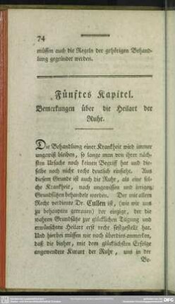 Fünftes Kapitel. Bemerkungen über die Heilart der Ruhr