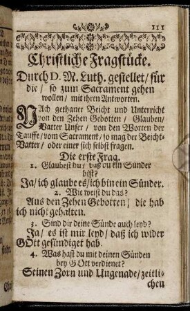 Christliche Fragstücke.