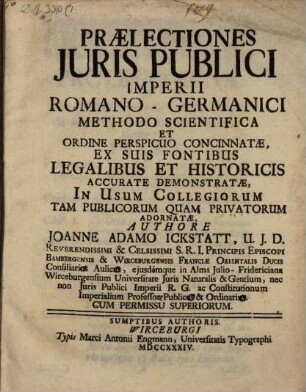 Praelectiones iuris publ. Imperii R. G.
