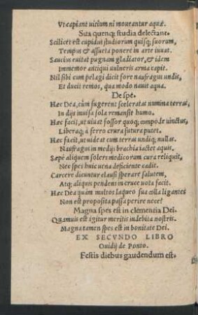 Ex Secundo Libro Ovidii de Ponto.