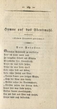 Hymne auf das Abendmahl.