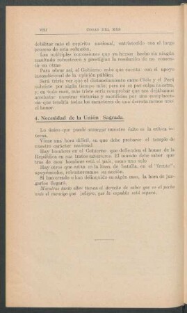 Necesidad de la Unión Sagrada