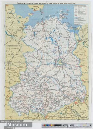 Übersichtskarte zum Kursbuch der Deutschen Reichsbahn