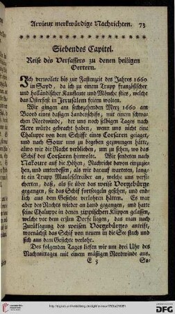 Siebendes Capitel: Reise des Verfassers zu den heiligen Oertern