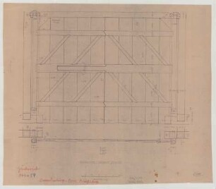 Zäckerick (Kreis Königsberg/Neumark): [Hof Zeuschner]. Scheunentor (Grundriss, Ansicht)