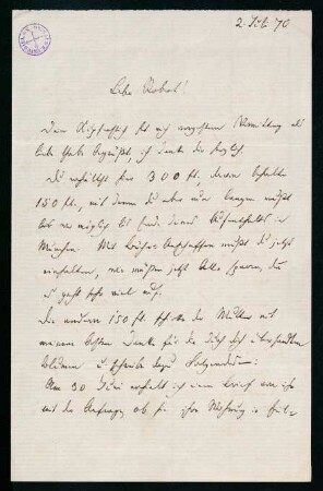 Brief vom 2. Juli 1870