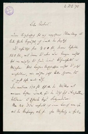 Brief vom 2. Juli 1870