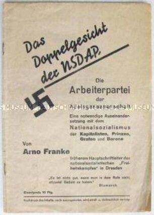 Propagandaschrift der NSDAP-Opposition aus dem Vorfeld der Reichstagwahl am 31. Juli 1932