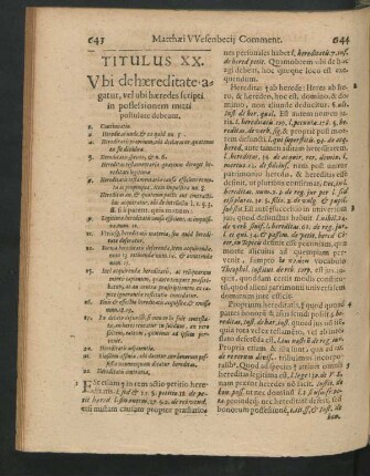 Titulus XX. Ubi de haereditate agatur, vel ubi haeredes scripti in possessionem mitti postulare debeant.