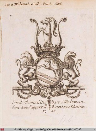 Wappen des Freiherrn Friedrich Dominikus von Widnman