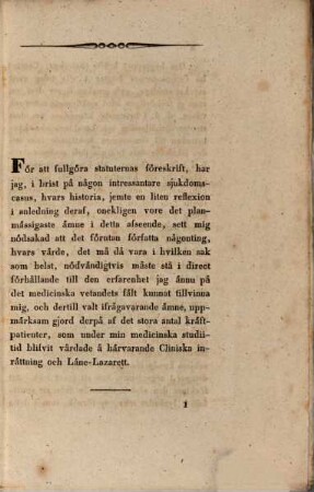 Om den sjukdomsform, som kallas kräfta : akademisk afhandling