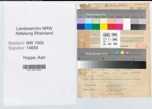 Entnazifizierung Karl Hoppe, geb. 05.07.1897 (Rektor)