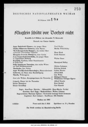 Klugsein schützt vor Torheit nicht