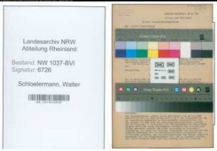 Entnazifizierung Walter Schloetermann , geb. 18.10.1891 ()