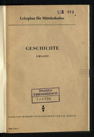 1955: Geschichte : 9. Klasse