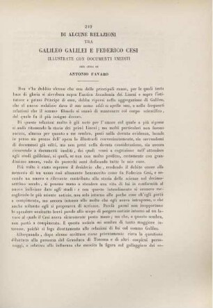 Di alcune relazioni tra Galileo Galilei e Federico Cesi, illustrate con documenti inediti per cura di Antonio Favaro.