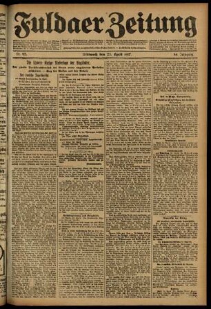 Ausgabe vom Mittwoch, den 25. April 1917.