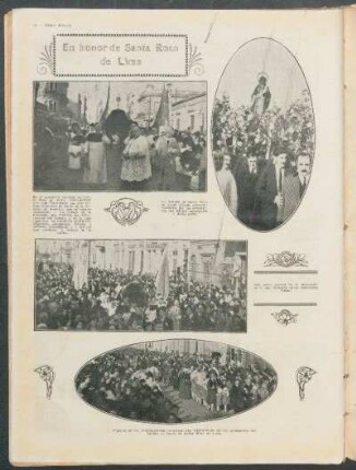 En honor de Santa Rosa de Lima