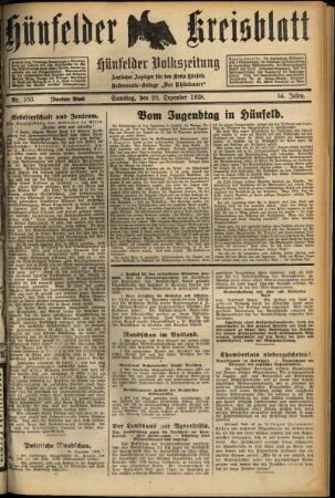 Zweite Ausgabe vom Samstag, den 22. Dezember 1928.