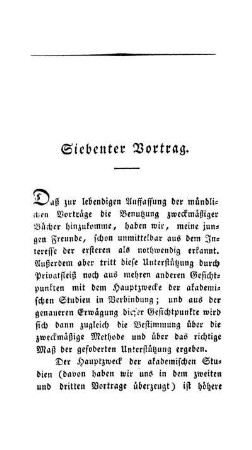Siebenter Vortrag.