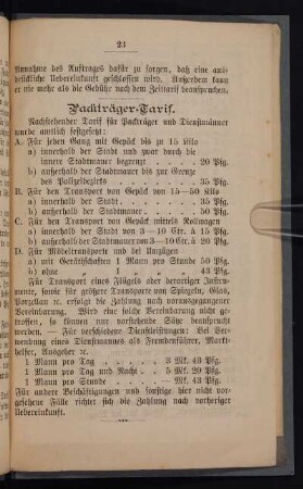 Packträger-Tarif.